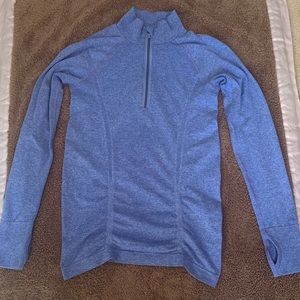 Athleta Half Zip Pullover Long Sleeve Shirt, Blue, Size XS